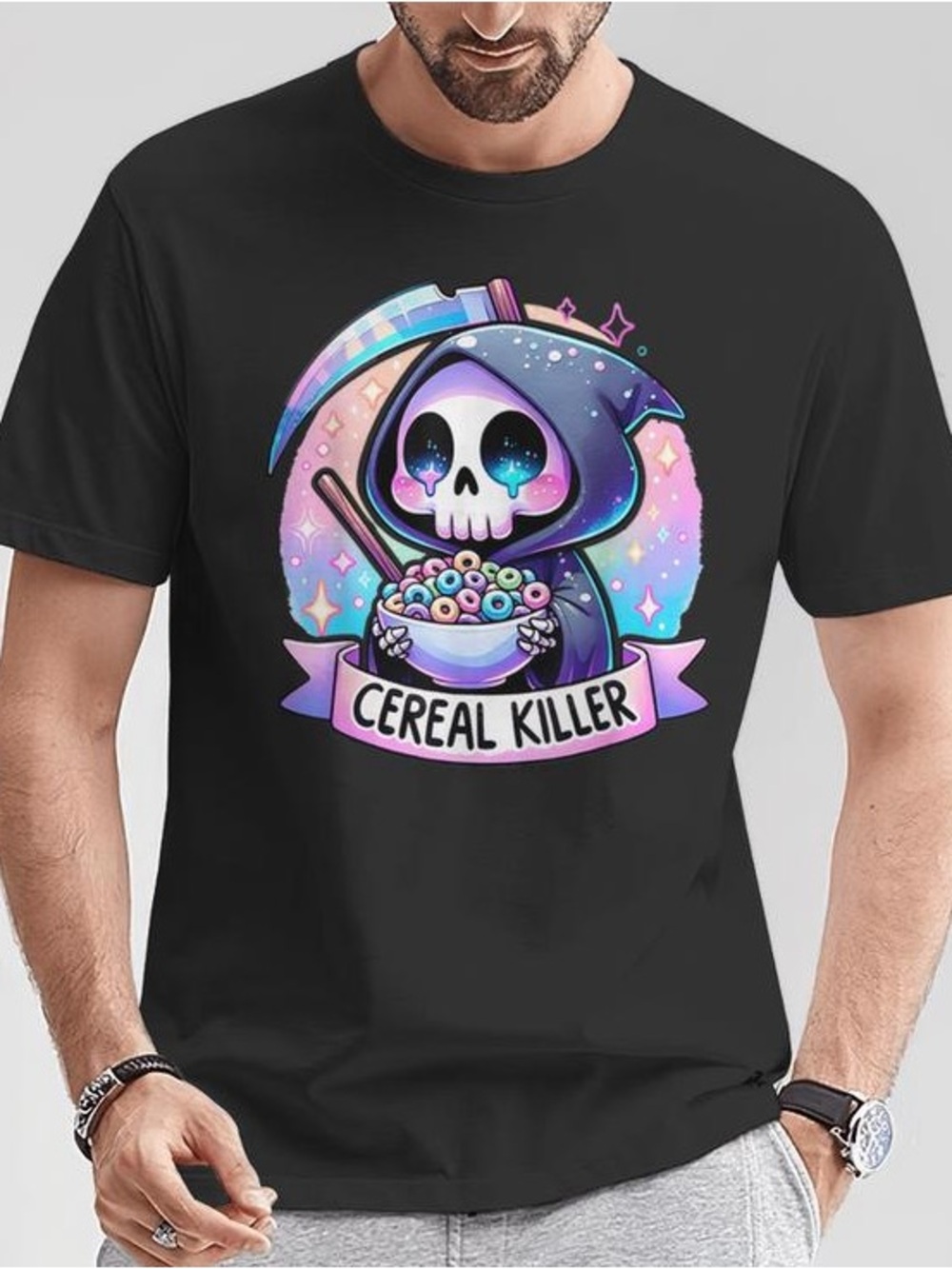 5/$25 Cereal Killer Graphic Tee - Black